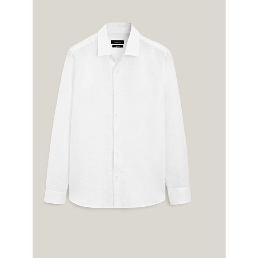 Massimo Dutti White Long-Sleeve Dress Shirt